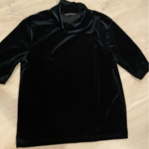 Zara short sleeve velvet top